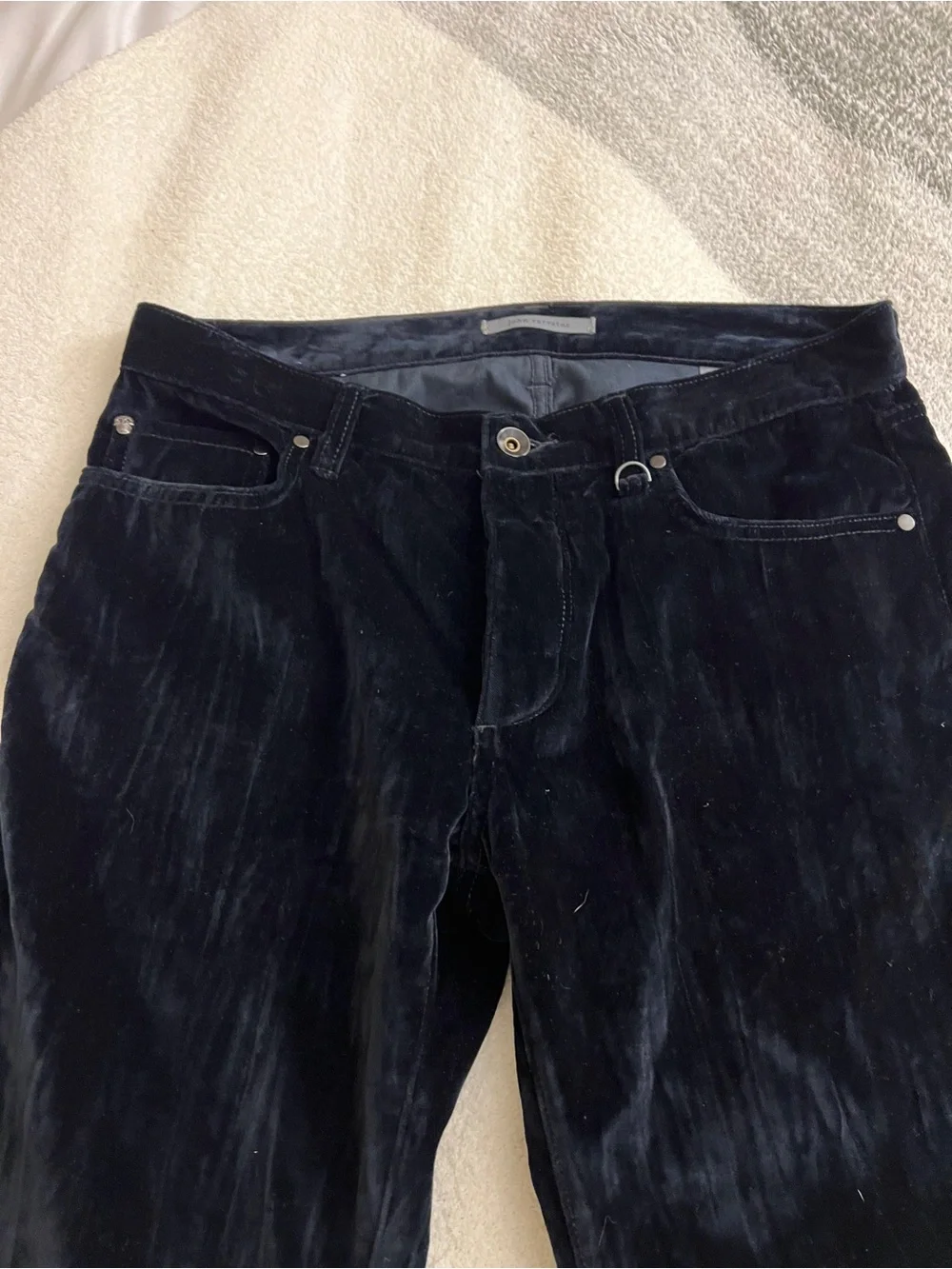 John Varvatos Black Velvet Velveteen Jeans Pants Men’s Cotton W31